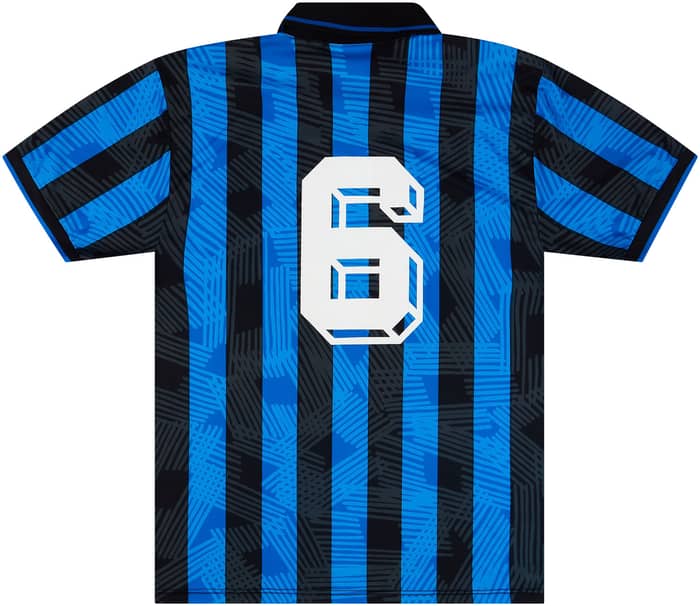 1992-93 Atalanta Match Worn Home Shirt #6 (Montero) v Lazio