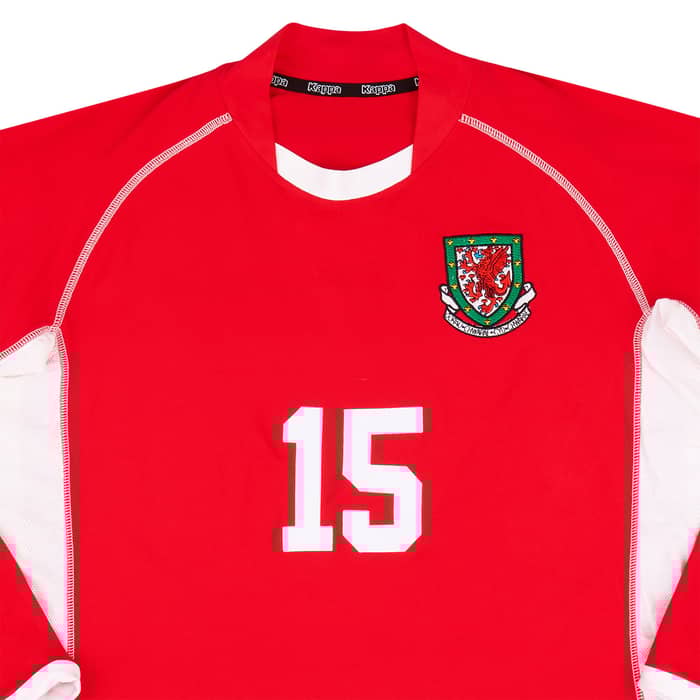 2002-04 Wales Match Issue Home L/S Shirt #15 (Symons)