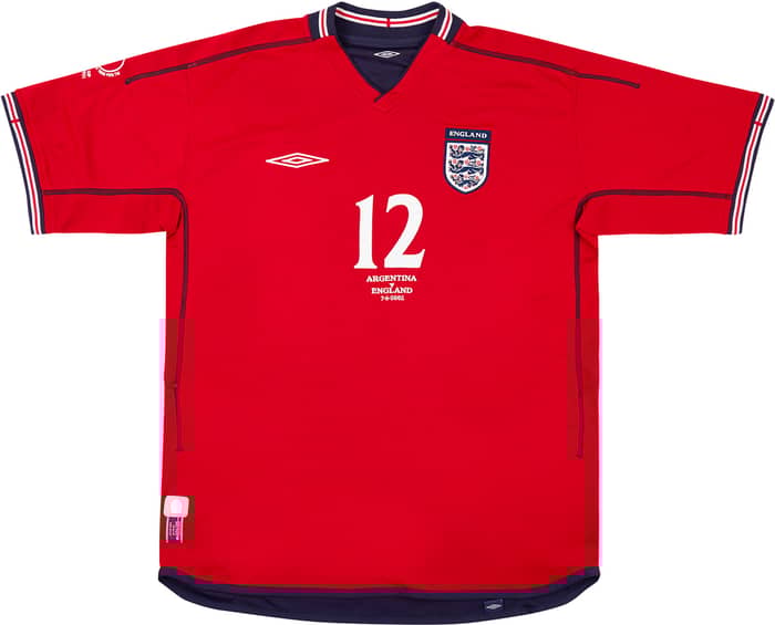 2002 England Match Issue World Cup Away Shirt Brown #12 (v Argentina)