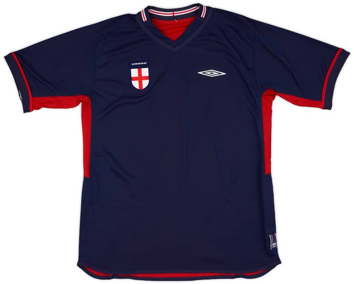 2002-04 England Away Shirt Beckham #7 (L)