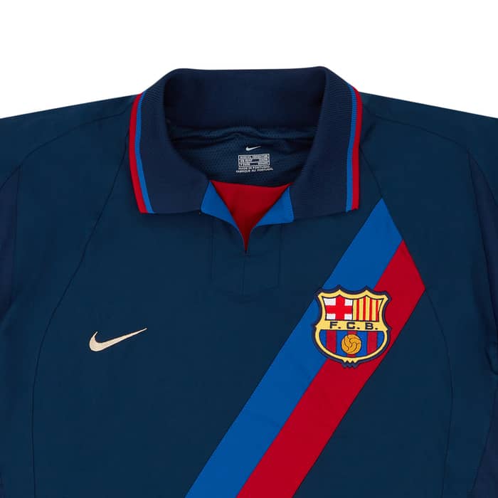 2002-03 Barcelona Match Issue Away L/S Shirt #3 (de Boer)
