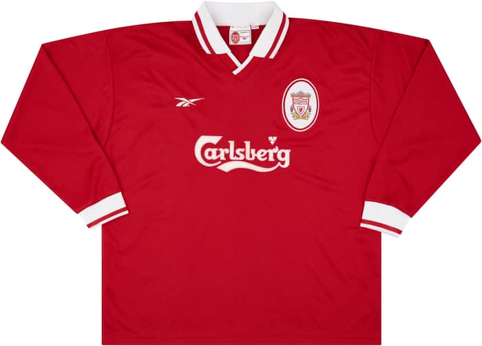 1997-98 Liverpool Match Issue UEFA Cup Home L/S Shirt Jones #2