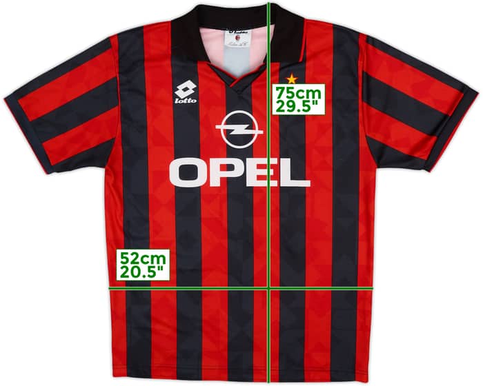 1995-96 AC Milan Home Shirt - 9/10 - (L)