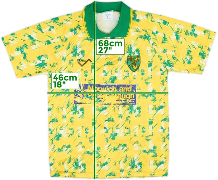 1992-94 Norwich Home Shirt - 4/10 - (S)