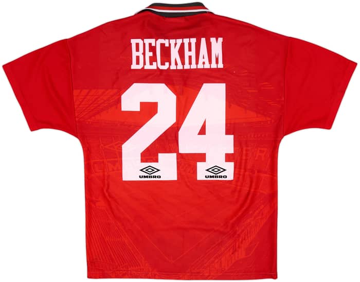 1994-96 Manchester United Home Shirt Beckham #24 - 8/10 - (M)