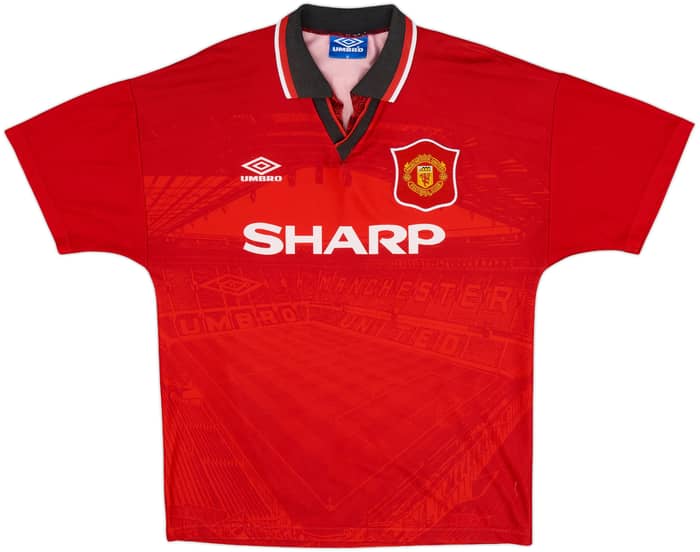 1994-96 Manchester United Home Shirt Beckham #24 - 8/10 - (M)