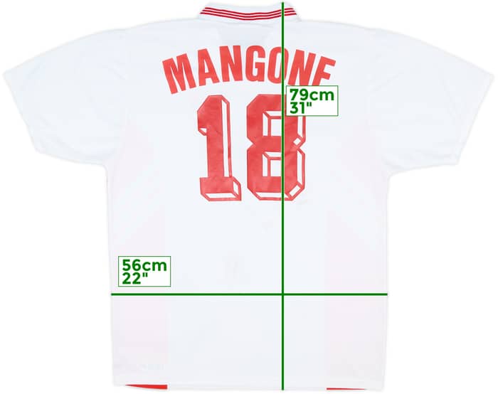 1995-96 Bari Home Shirt Mangone #18 - 6/10 - (XL)