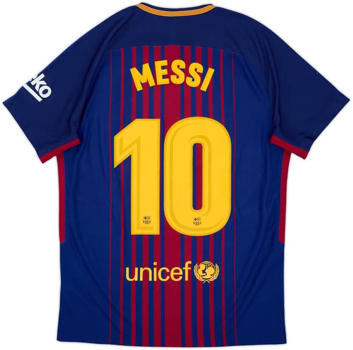 2017-18 Barcelona Authentic Home Shirt Messi #10 - 8/10 - (M)