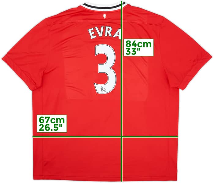 2011-12 Manchester United Home Shirt Evra #3 - 8/10 - (3XL)