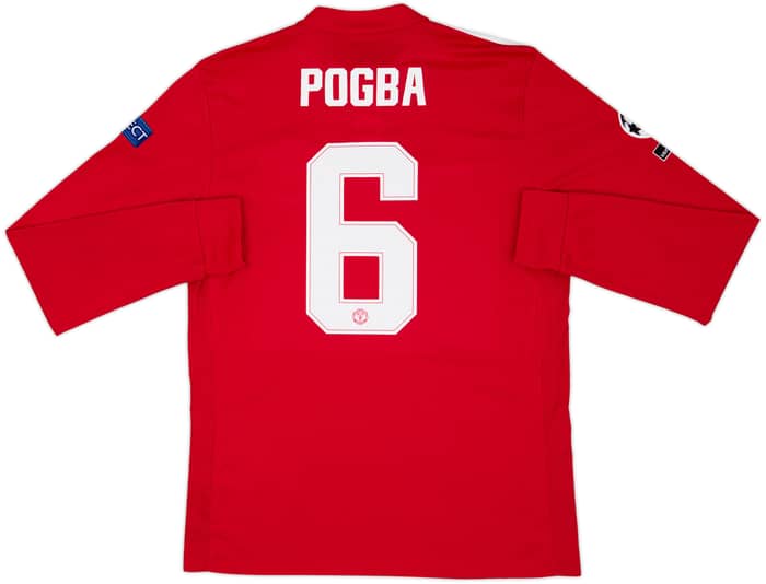2017-18 Manchester United Home L/S Shirt Pogba #6 - 10/10 - (M)