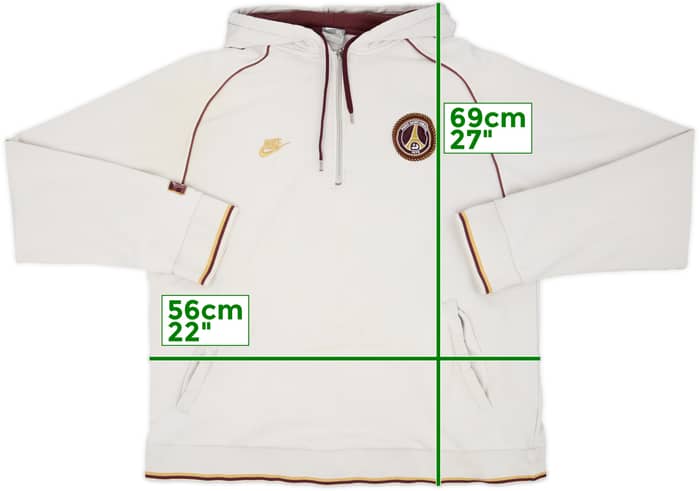 2006-07 Paris Saint-Germain Nike 1/4 Zip Hooded Sweat Top - 5/10 - (XL)