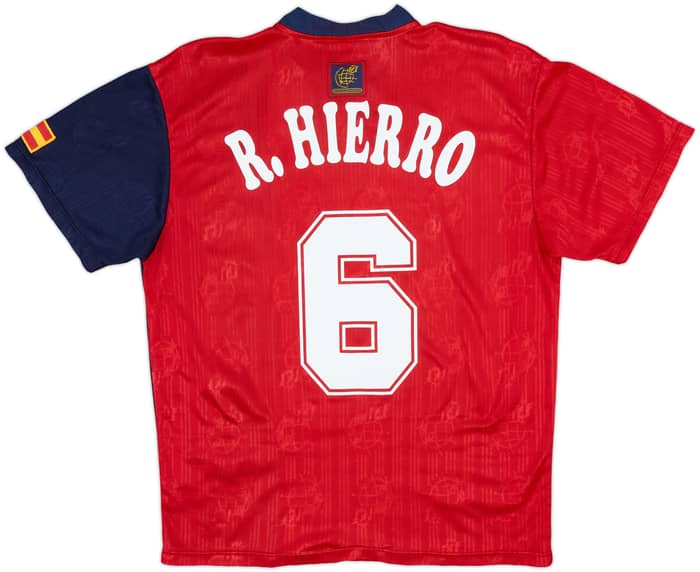 1996-98 Spain Home Shirt R.Hierro #6 - 8/10 - (M)
