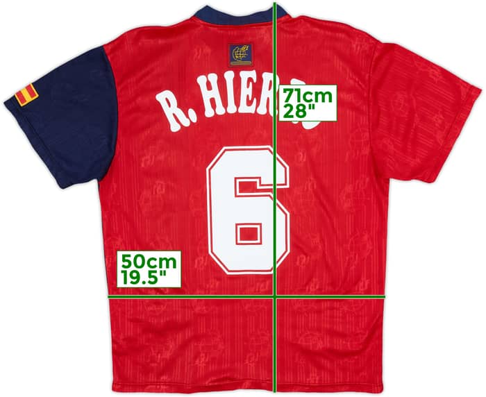 1996-98 Spain Home Shirt R.Hierro #6 - 8/10 - (M)