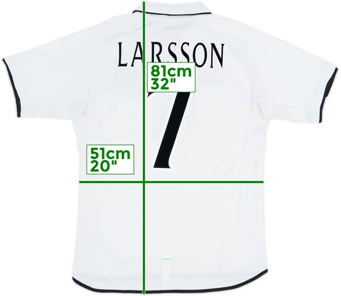 2001-02 Celtic Away Shirt Larsson #7 - 6/10 - (L)