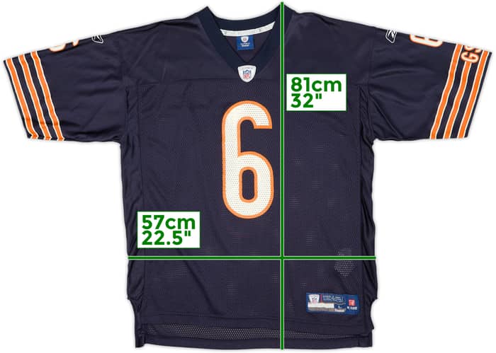 2009-11 Chicago Bears Cutler #6 Reebok On Field Home Jersey - 9/10 - (L)