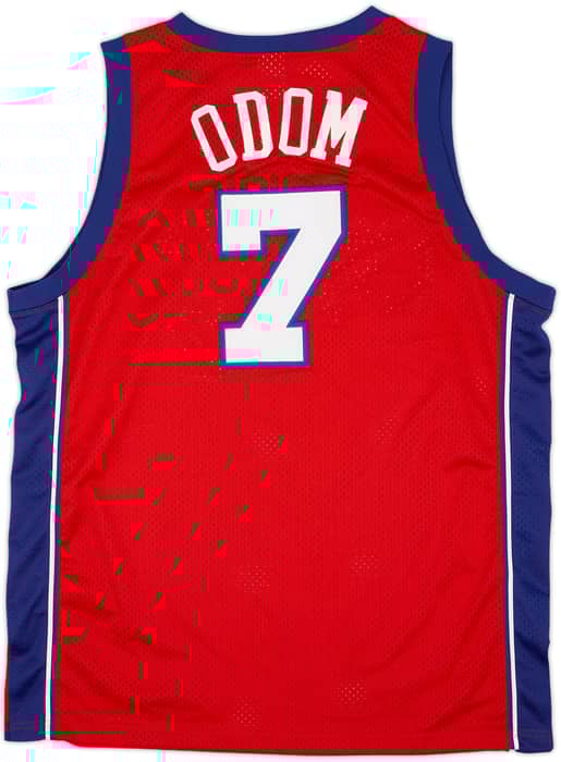 2000-02 LA Clippers Odom #7 Champion Authentic Away Jersey - 8/10 - (L)