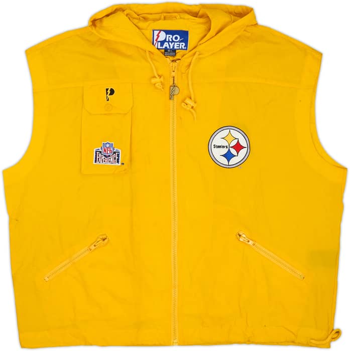 1990s Pittsburgh Steelers Pro Player Sleeveless Windbreaker Jacket - 5/10 - (L)
