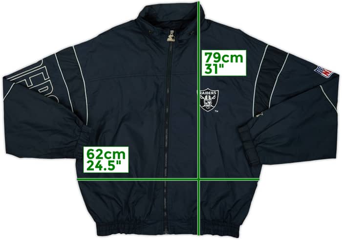 1995-99 Oakland Raiders Starter Full-Zip Rain Jacket - 8/10 - (XL)