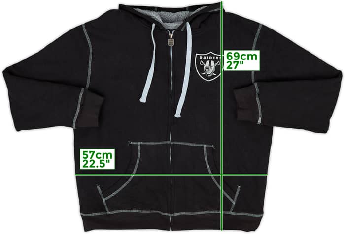2010 Oakland Raiders NFL Full-Zip Hooded Sweat Top - 9/10 - (L)