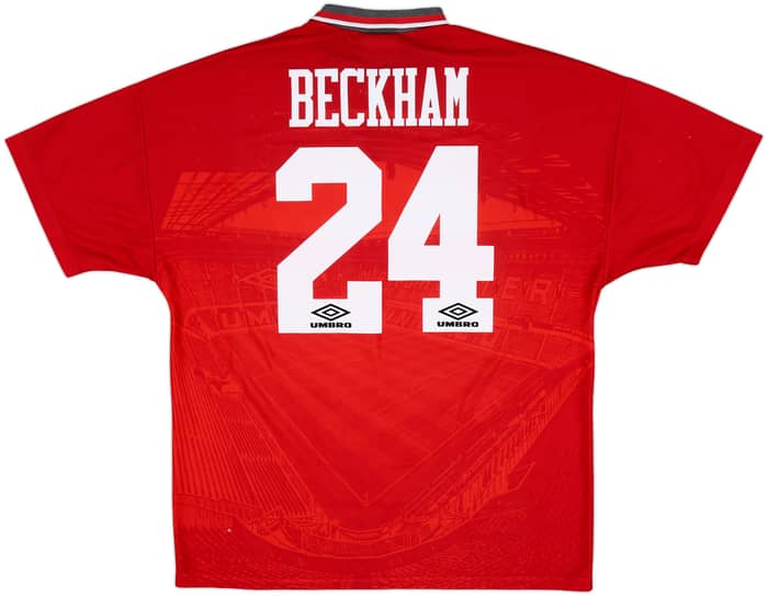 1994-96 Manchester United Home Shirt Beckham #24 - 9/10 - (XL)
