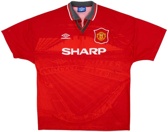 1994-96 Manchester United Home Shirt Beckham #24 - 9/10 - (XL)
