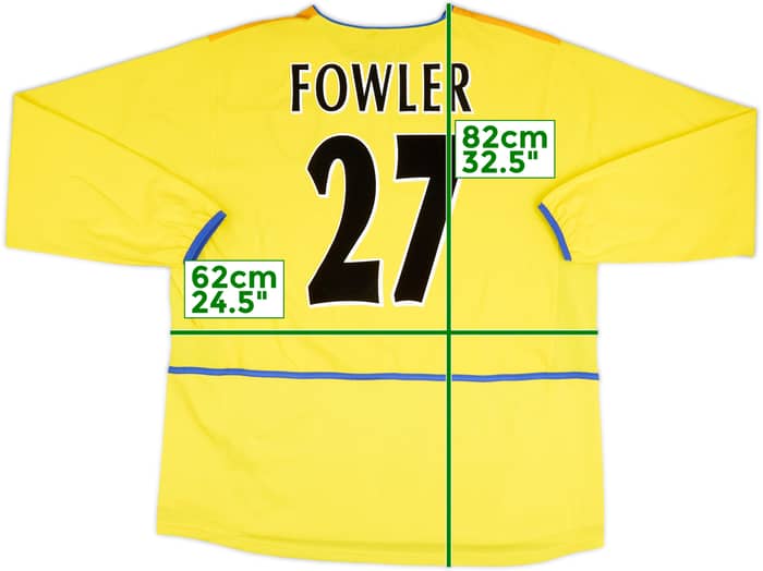 2002-03 Leeds United Away L/S Shirt Fowler #27 - 8/10 - (XXL)