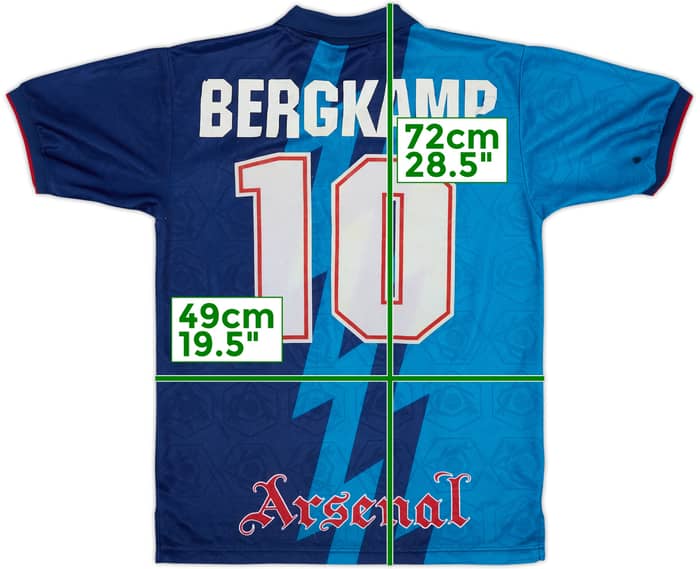 1995-96 Arsenal Away Shirt Bergkamp #10 - 5/10 - (XL.Boys)