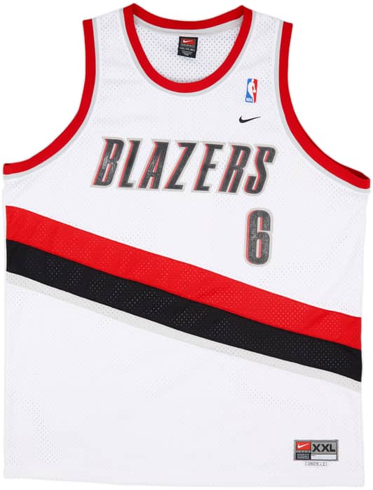 2002-03 Portland Trail Blazers Wells #6 Nike Swingman Home Jersey - 7/10 - (XXL)