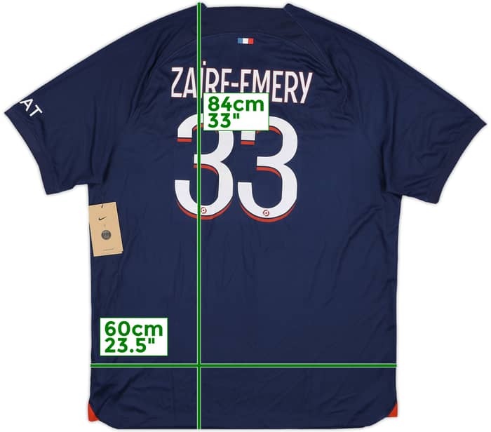 2023-24 Paris Saint-Germain Home Shirt Zaire-Emery #33 (XL)