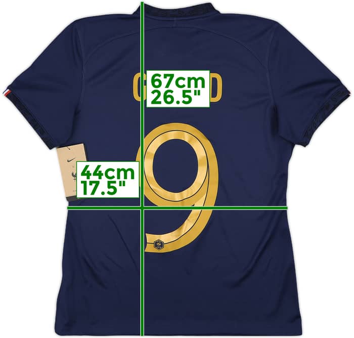 2022-23 France Home Shirt Giroud #9 (Women's M)