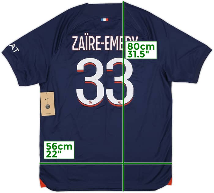 2023-24 Paris Saint-Germain Home Shirt Zaire-Emery #33 (L)
