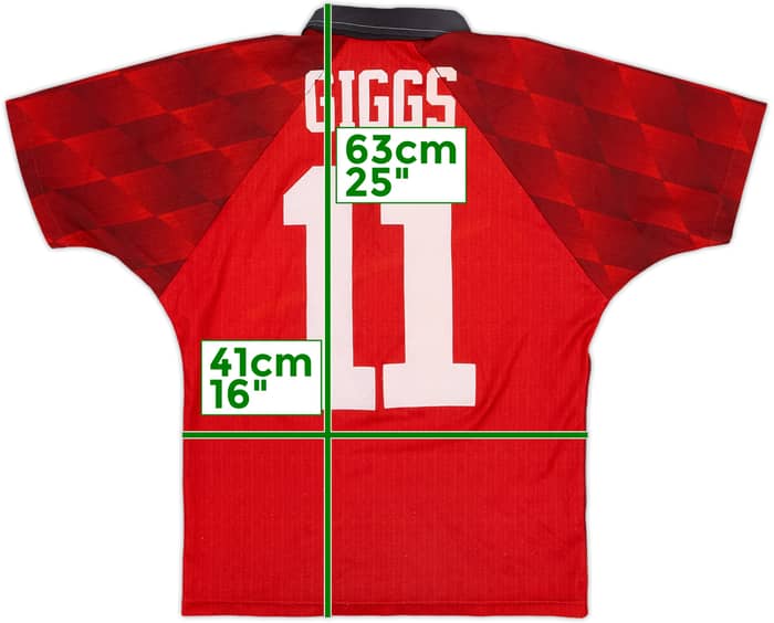1996-98 Manchester United Home Shirt Giggs #11 - 6/10 - (L.Boys)