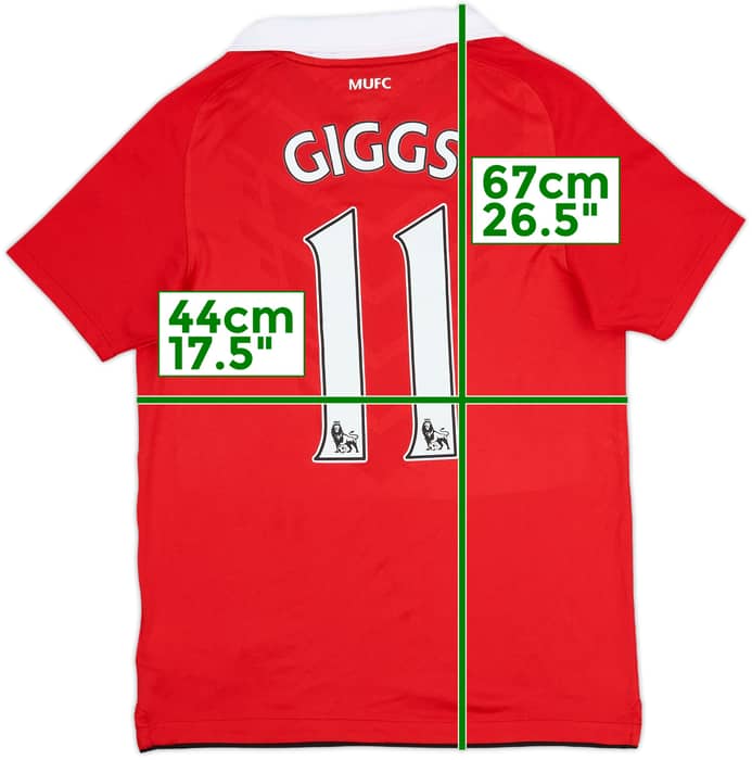 2010-11 Manchester United Home Shirt Giggs #11 - 8/10 - (L.Boys)