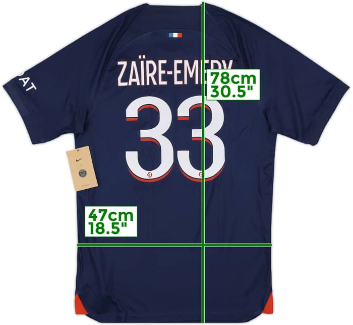 2023-24 Paris Saint-Germain Home Shirt Zaire-Emery #33 (S)