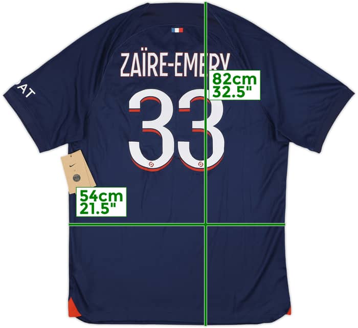 2023-24 Paris Saint-Germain Home Shirt Zaire-Emery #33 (L)
