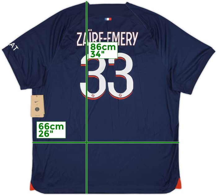 2023-24 Paris Saint-Germain Home Shirt Zaire-Emery #33 (XXL)