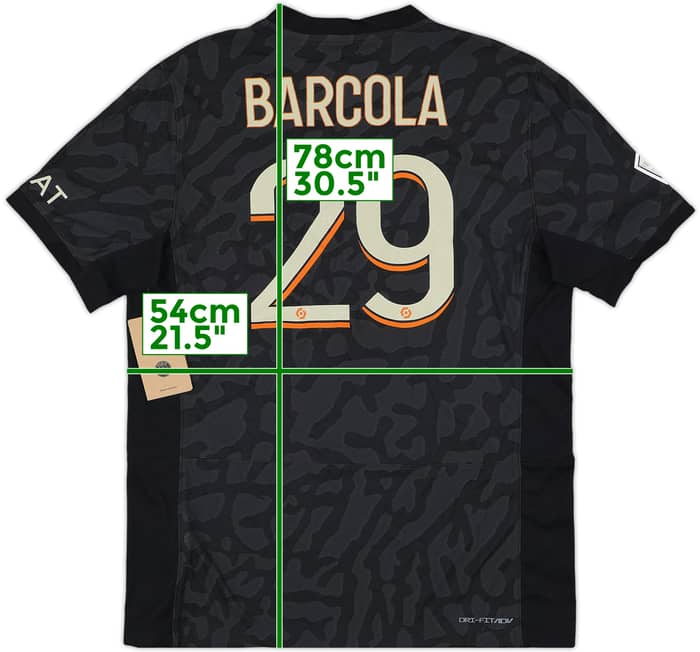 2023-24 Paris Saint-Germain Authentic Third Shirt Barcola #29 (L)