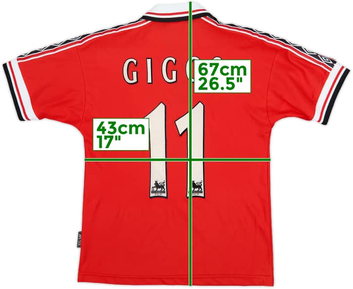 1998-00 Manchester United Home Shirt Giggs #11 - 8/10 - (L.Boys)