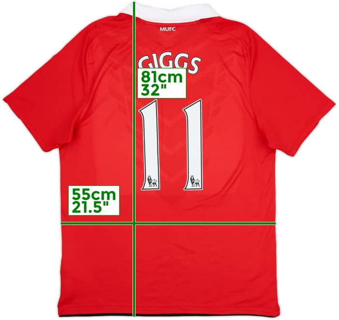 2010-11 Manchester United Home Shirt Giggs #11 - 8/10 - (L)