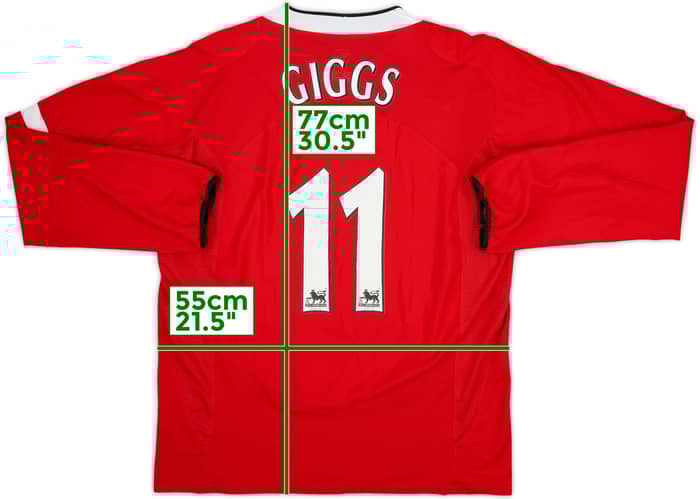 2004-06 Manchester United Home L/S Shirt Giggs #11 - 8/10 - (XL)