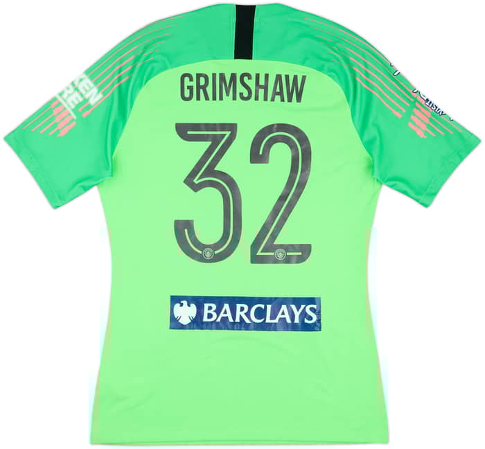 2018-19 Manchester City Match Issue GK Away S/S Shirt Grimshaw #32