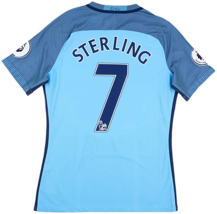 2016-17 Manchester City Match Issue Home Shirt Sterling #7
