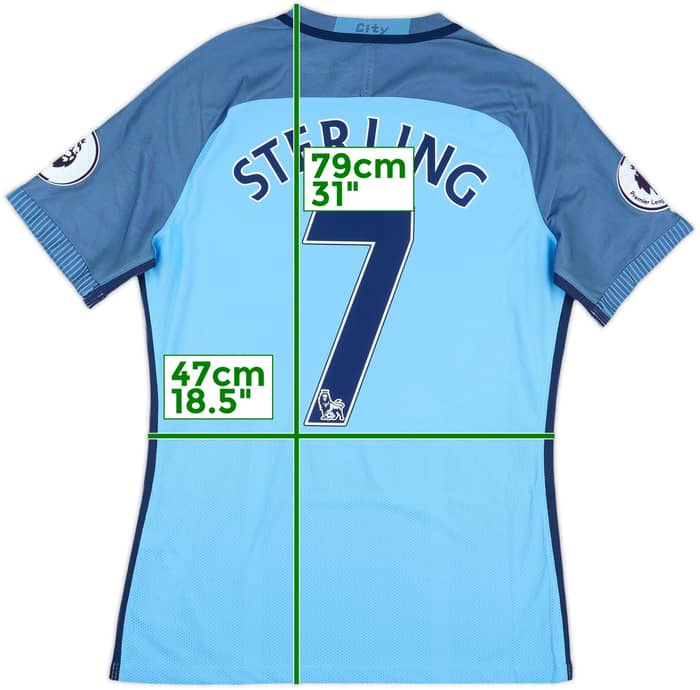 2016-17 Manchester City Match Issue Home Shirt Sterling #7