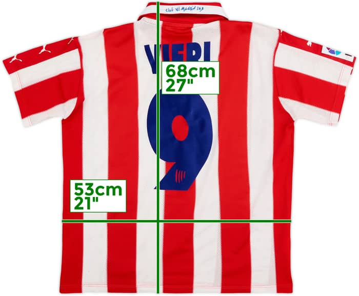 1997-98 Atletico Madrid Home Shirt Vieri #9 - 8/10 - (S)