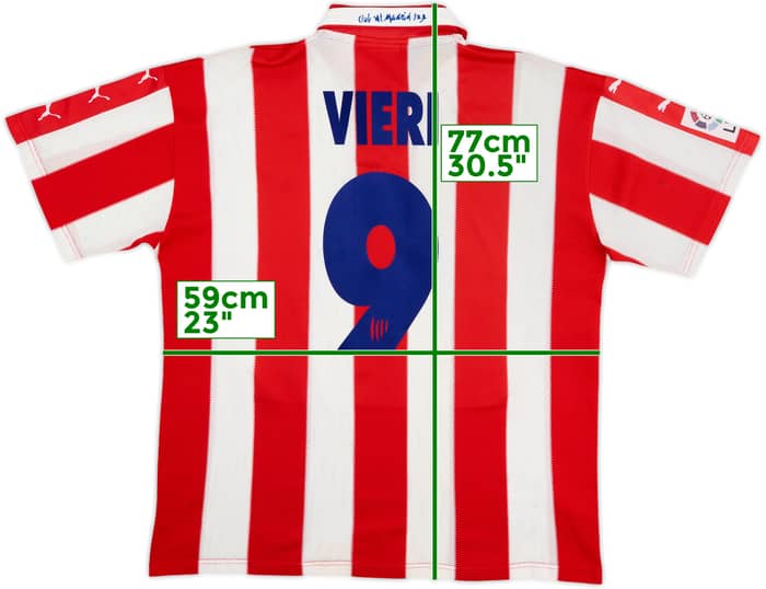 1997-98 Atletico Madrid Home Shirt Vieri #9 - 7/10 - (L)