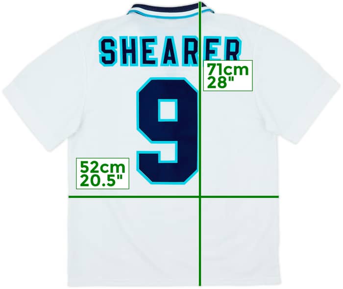 1995-97 England Home Shirt Shearer #9 - 10/10 - (M)