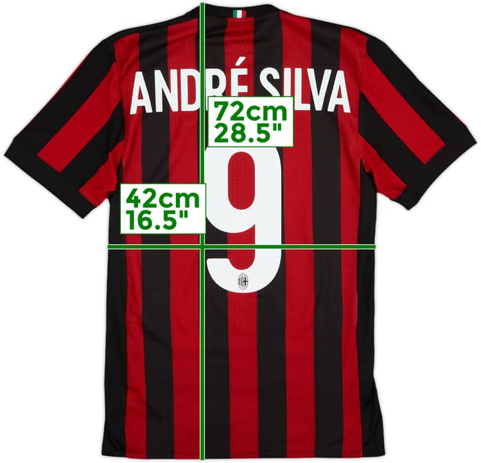 2017-18 AC Milan Authentic Home Shirt Andre Silva #9 - 7/10 - (S)