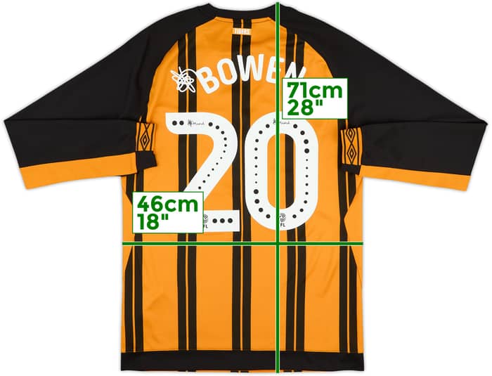 2018-19 Hull City Home L/S Shirt Bowen #20 - 10/10 - (S)
