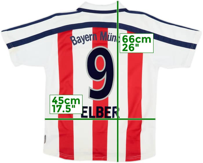 2000-01 Bayern Munich Away Shirt Elber #9 - 7/10 - (Y)
