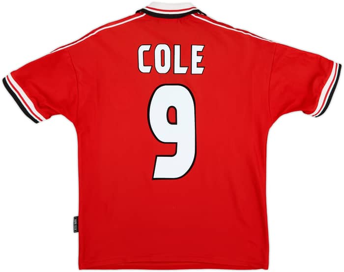 1998-00 Manchester United Home Shirt Cole #9 - 7/10 - (Y)